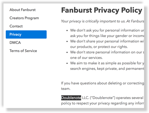 fanburst privacy policy