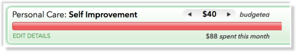 personal development budget on mint