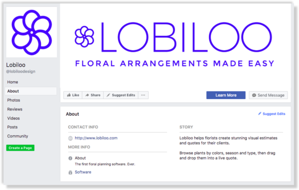 Lobiloo Facebook redesign