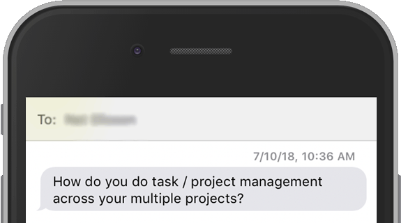 text message asking how to stay productive